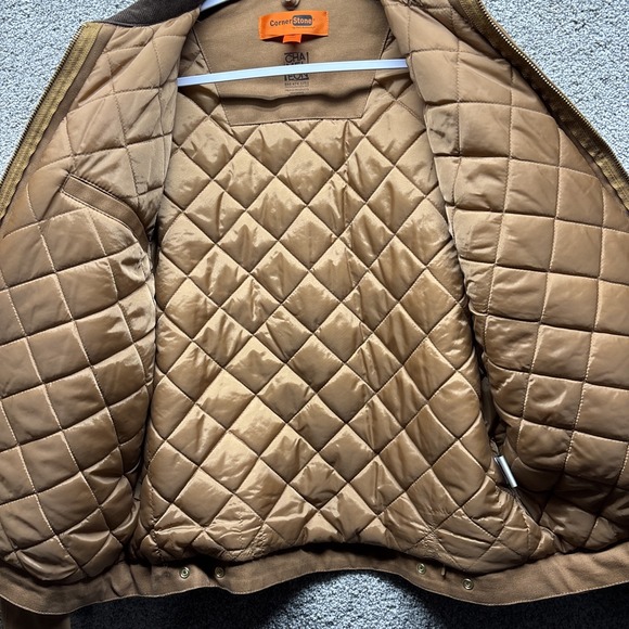 Cornerstone Jacket Mens XL Brown Duck Canvas Lined Detroit Work Wear Chore Logo - Picture 13 of 14